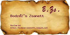 Bodzás Zsanett névjegykártya
